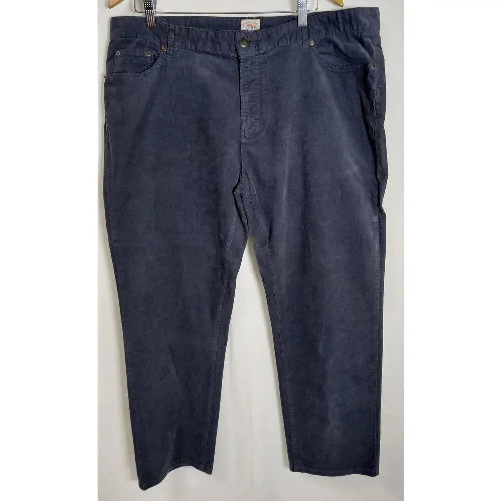 Faherty Brand Blue Corduroy 5-Pocket Pants Straight Men See Measurements